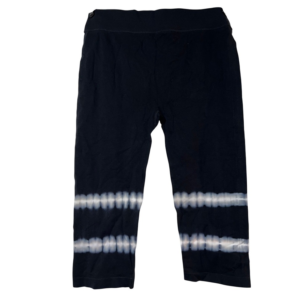 Xersion Womens Black Capri Leggings Tie Dye Stripes Athletic Workout Size XL